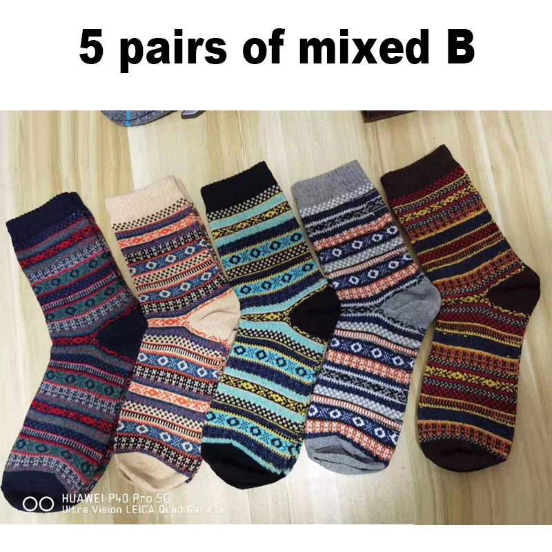 Men's Harajuku Wool Socks (5-Pack)