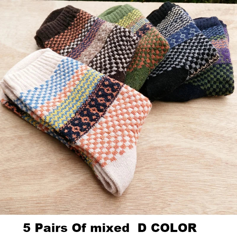 Men's Harajuku Wool Socks (5-Pack)