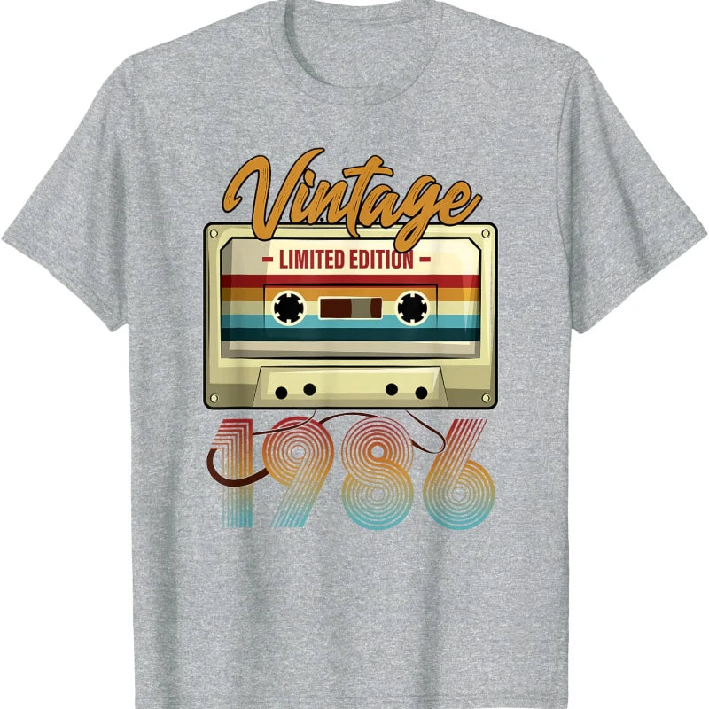 Vintage 1986 Birthday Cassette Tape T-Shirt