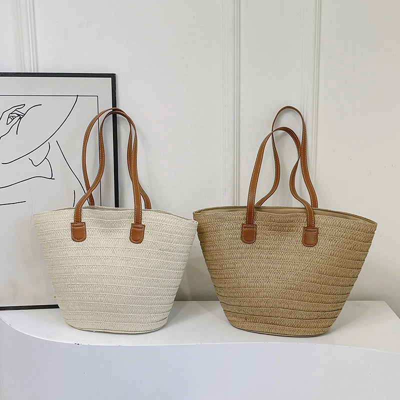 Women's Straw Basket Clutch Bag