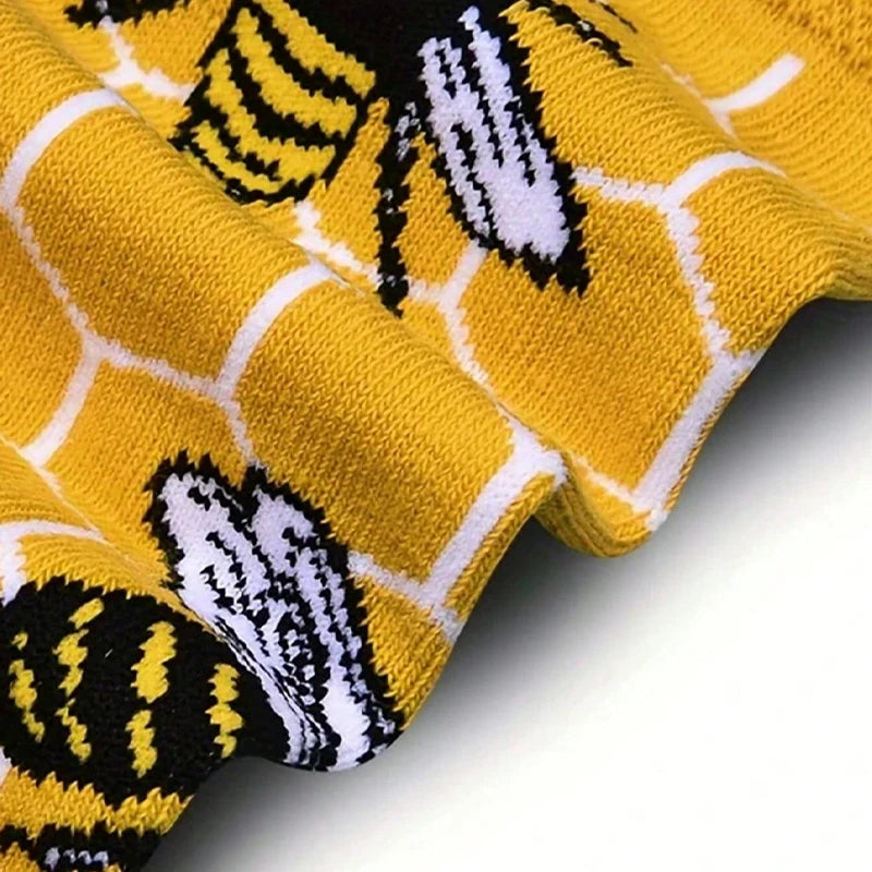 Women's Cartoon Bee Print Socks