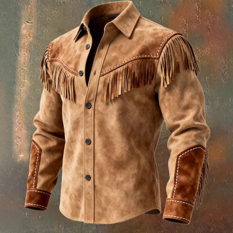 Men's Fur Fringed Winter Jacket – Vintage Streetwear Coat