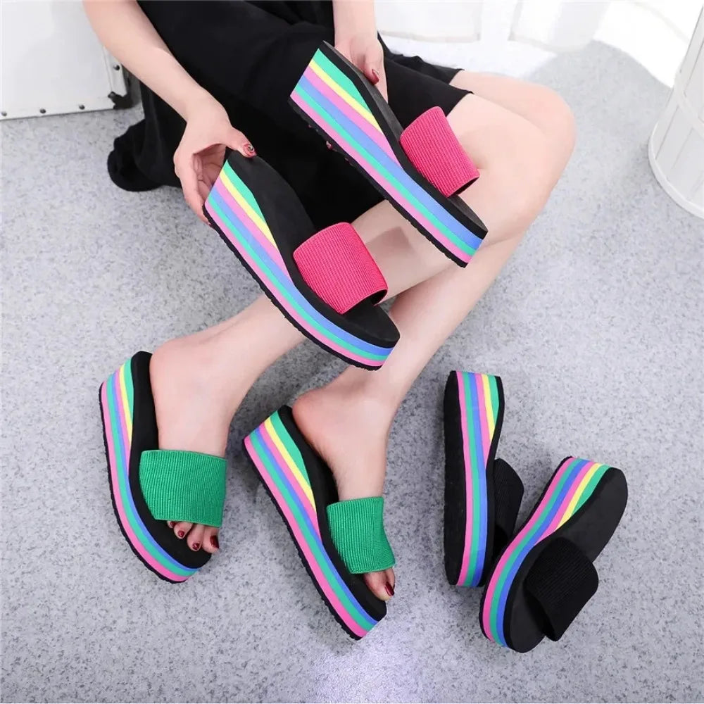 Women's Rainbow Platform Sandals