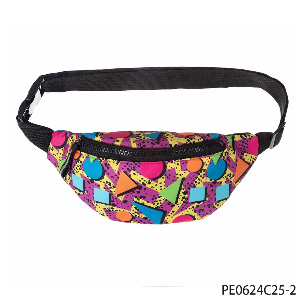 Retro 80s Colorful Waist Bag – Unisex Fanny Pack