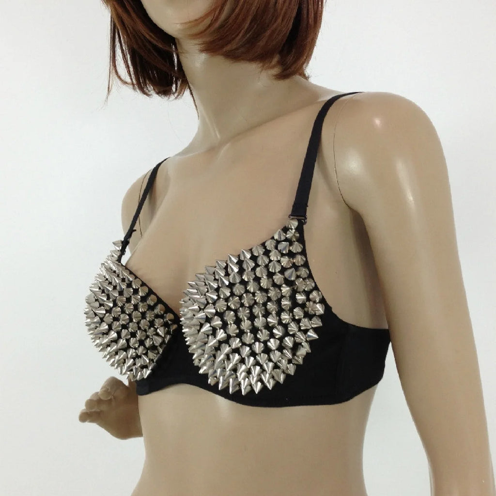 Women's Punk Rivet Lingerie Bra