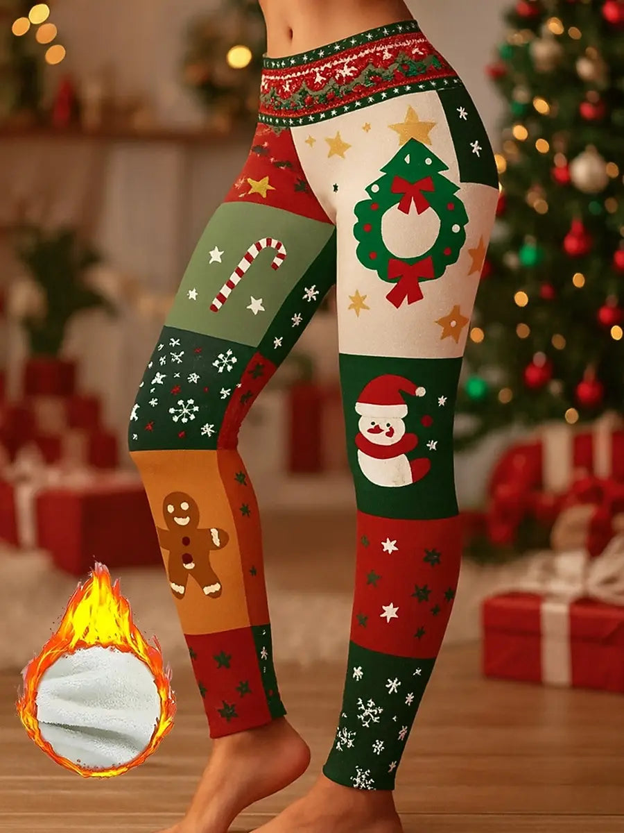 Women's Christmas Snowflake Thermal Leggings
