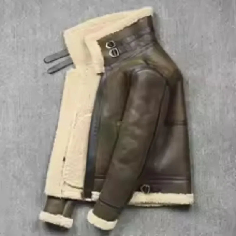 Men's Harajuku Aviator Shearling Bomber Jacket