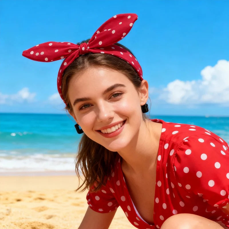 Polka Dot Bow Headband