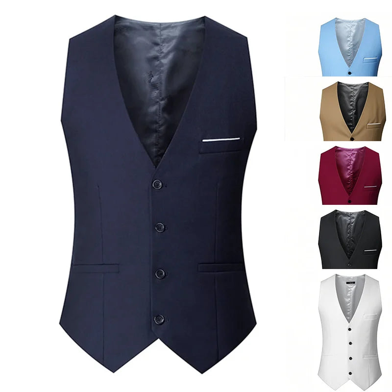 Men's Solid Color Suit Vest
