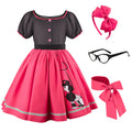 Girls' 50s Poodle Dress Costume with Scarf