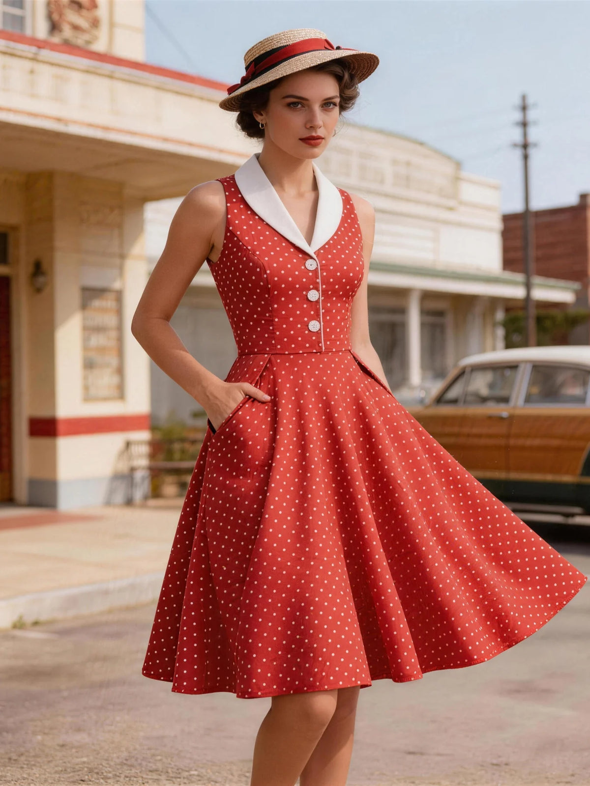 Women's 50s Polka Dot Party Dress