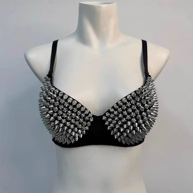 Women's Punk Rivet Lingerie Bra