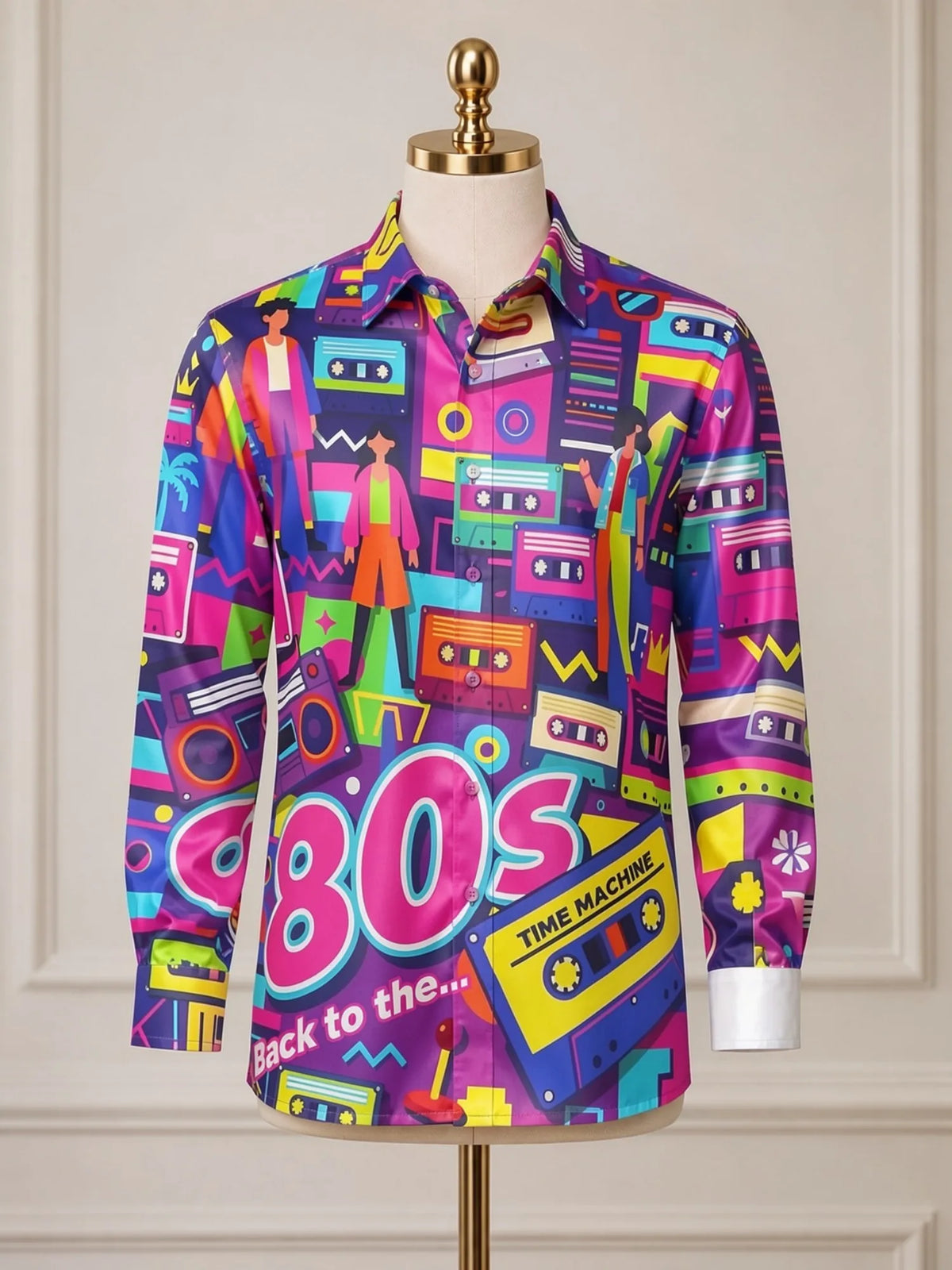 Men's Satin Long-Sleeve Dress Shirt