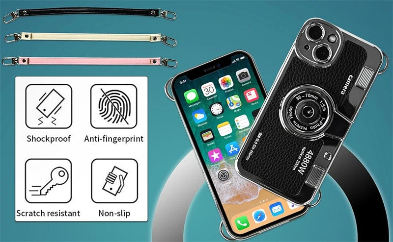 Vintage Camera Phone Case with Strap