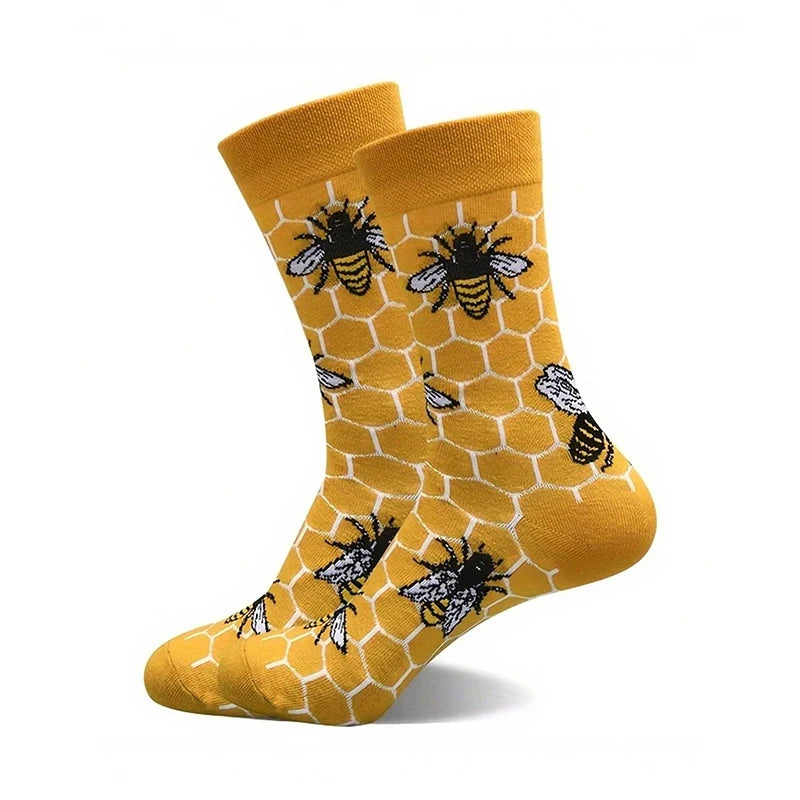 Women's Cartoon Bee Print Socks