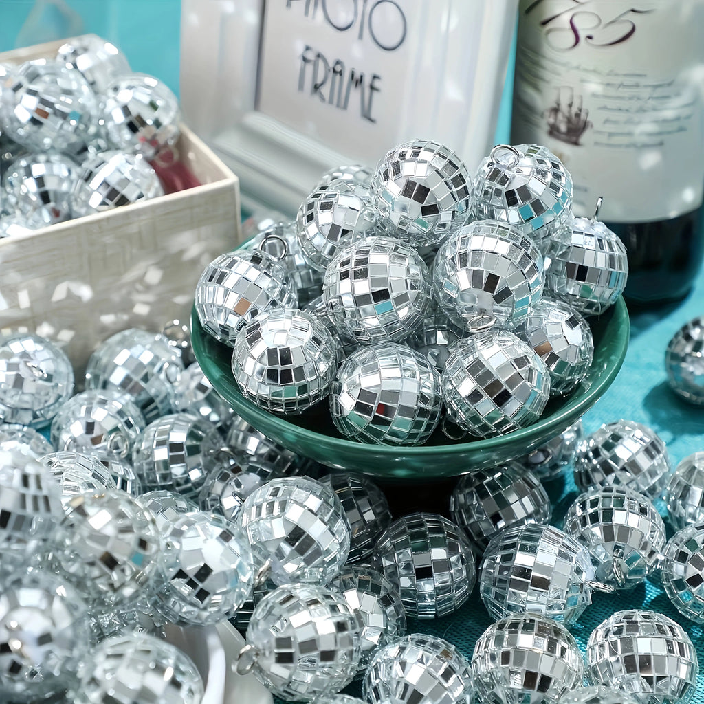 Mini Disco Mirror Ball Ornaments (12-Pack) – 70s Party Decor