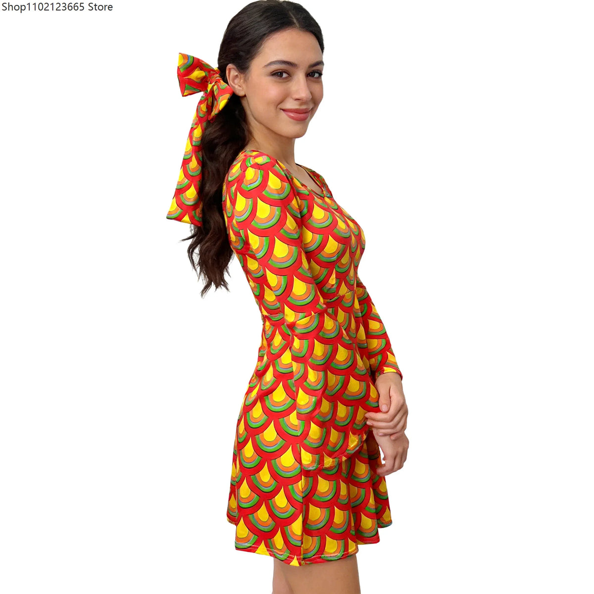 Women's 70s Hippie Disco Costume Dress