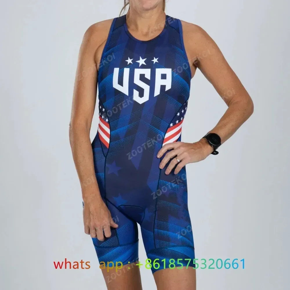 Women's Sleeveless Triathlon Cycling Jumpsuit