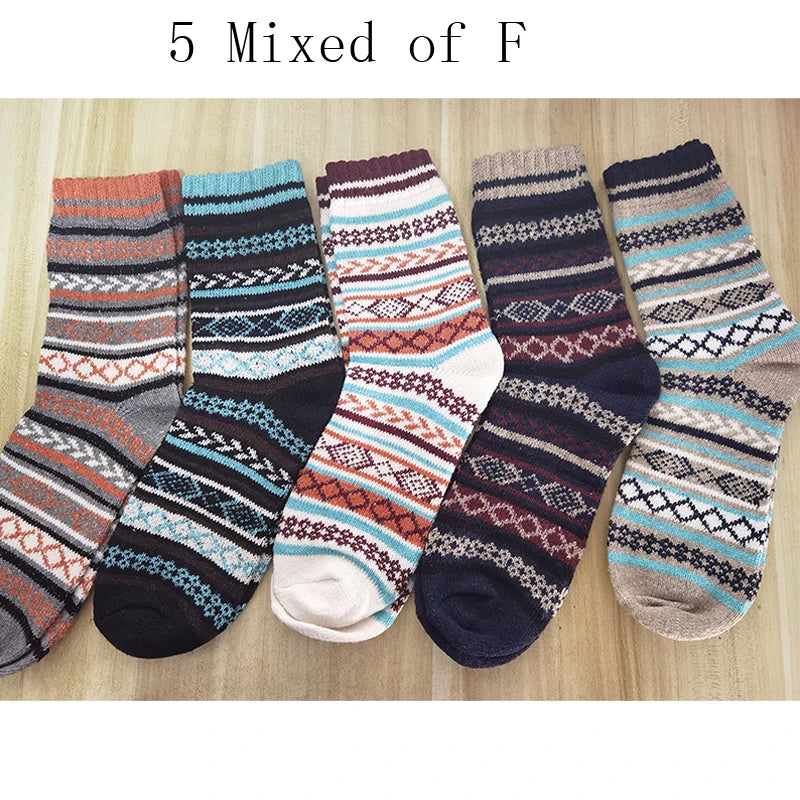 Men's Harajuku Wool Socks (5-Pack)