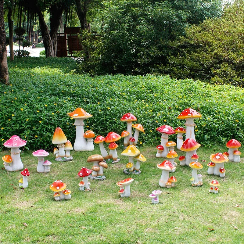 Mushroom Garden Statue – Resin Decor