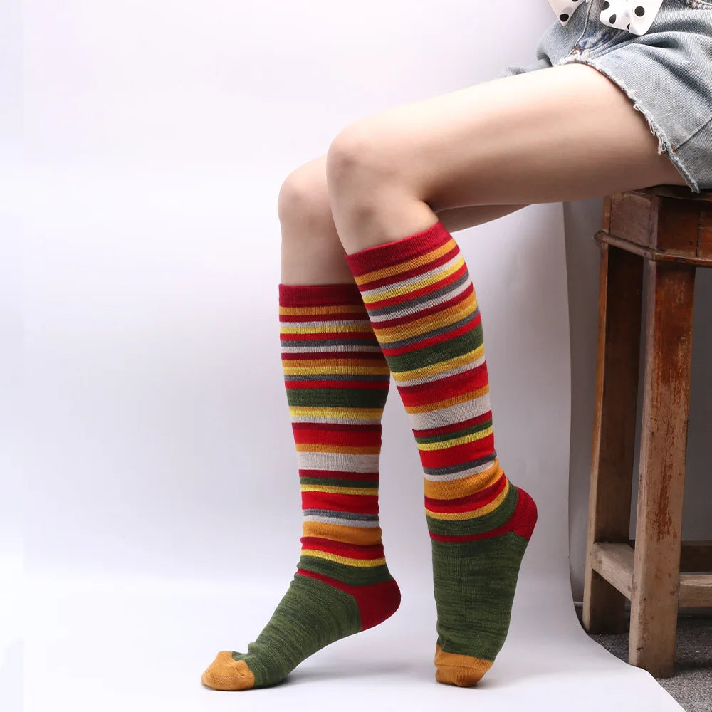 Women's Striped Christmas Socks
