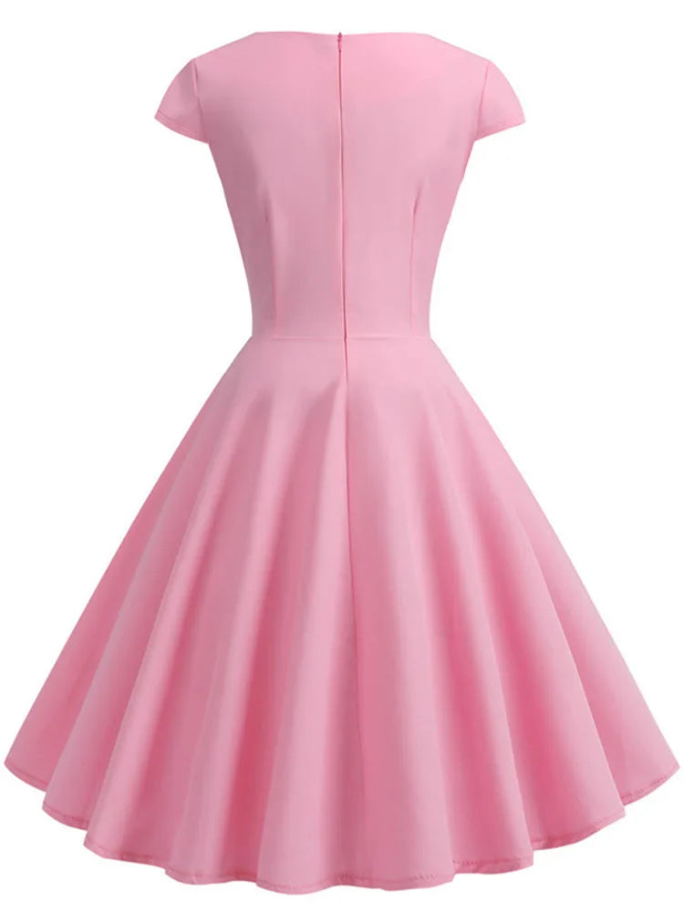 Women's Vintage Pin-Up Midi Dress