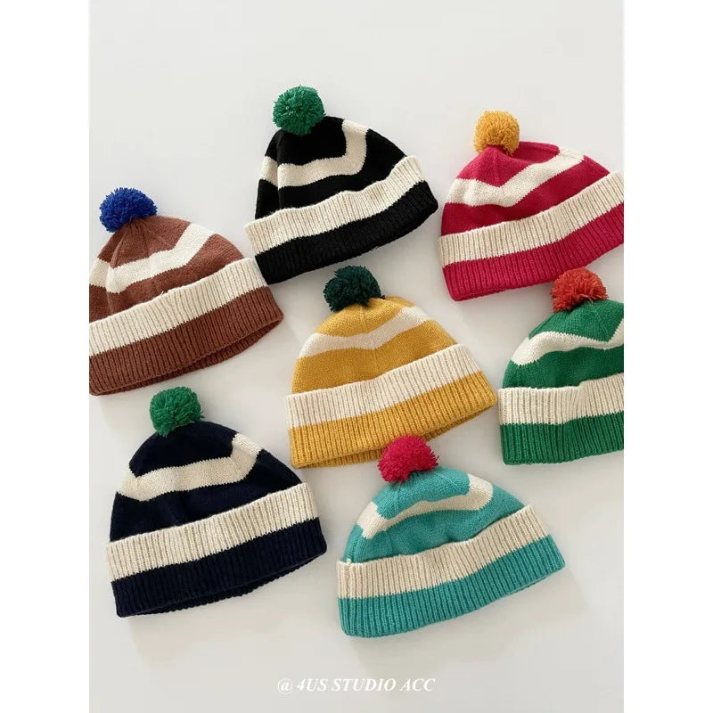 Women's Striped Knit Winter Hat