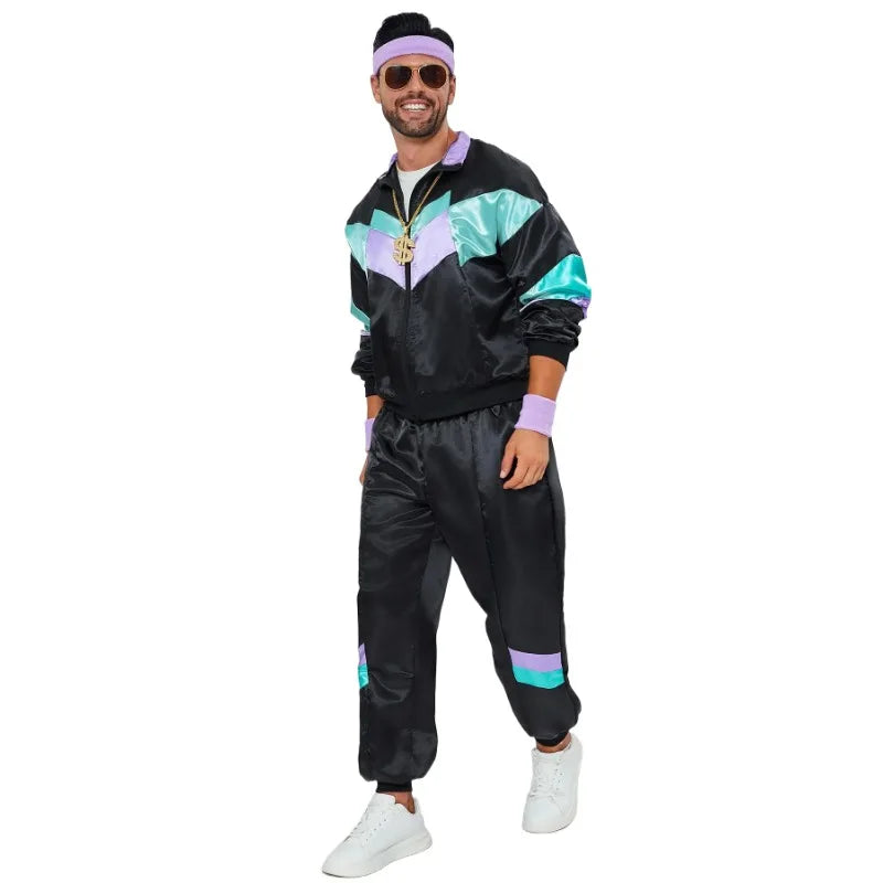 80s 90s Retro Tracksuit – Hip Hop Windbreaker Set