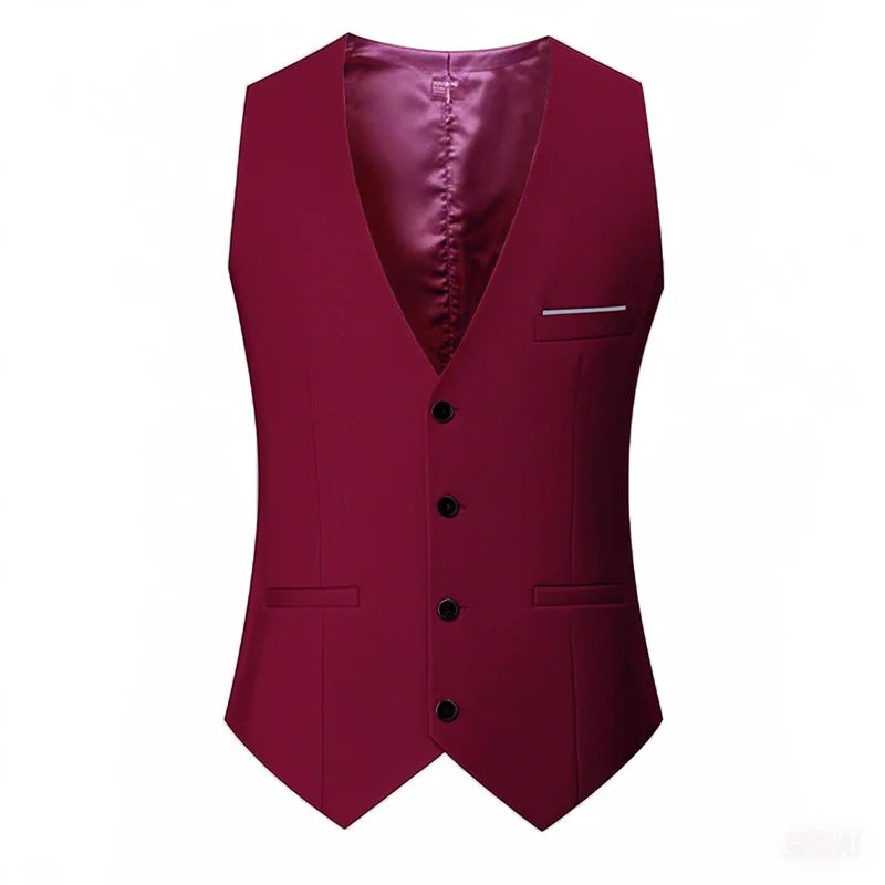 Men's Solid Color Suit Vest