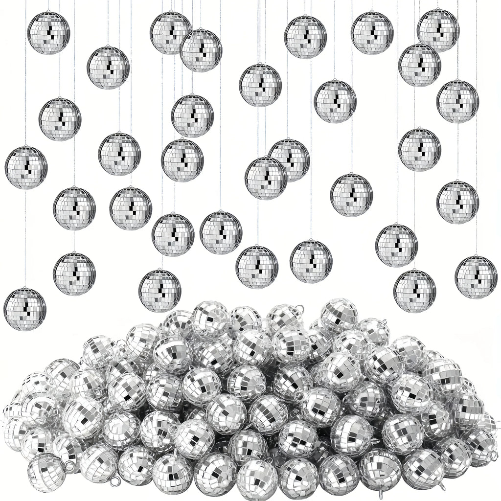 Mini Disco Mirror Ball Ornaments (12-Pack) – 70s Party Decor