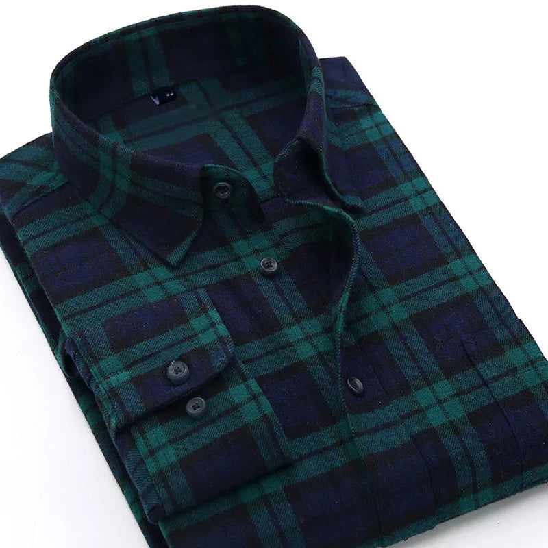 Men's Red Checkered Flannel Shirt
