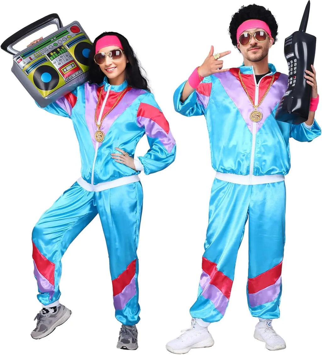 80s retro tracksuit set in red colorway