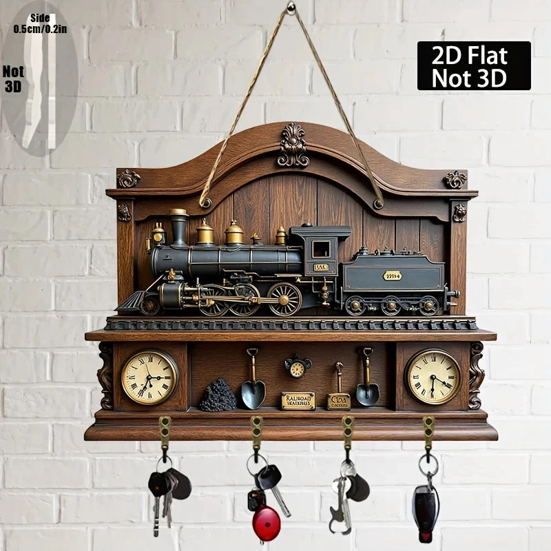 Retro Train Key Holder – Vintage Wall Decor