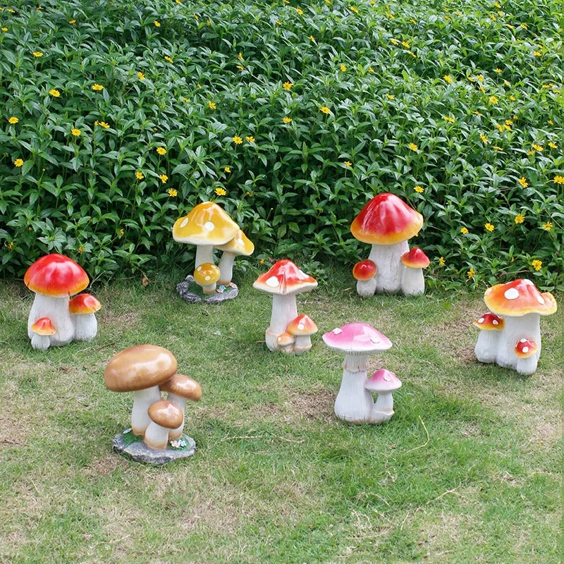 Mushroom Garden Statue – Resin Decor