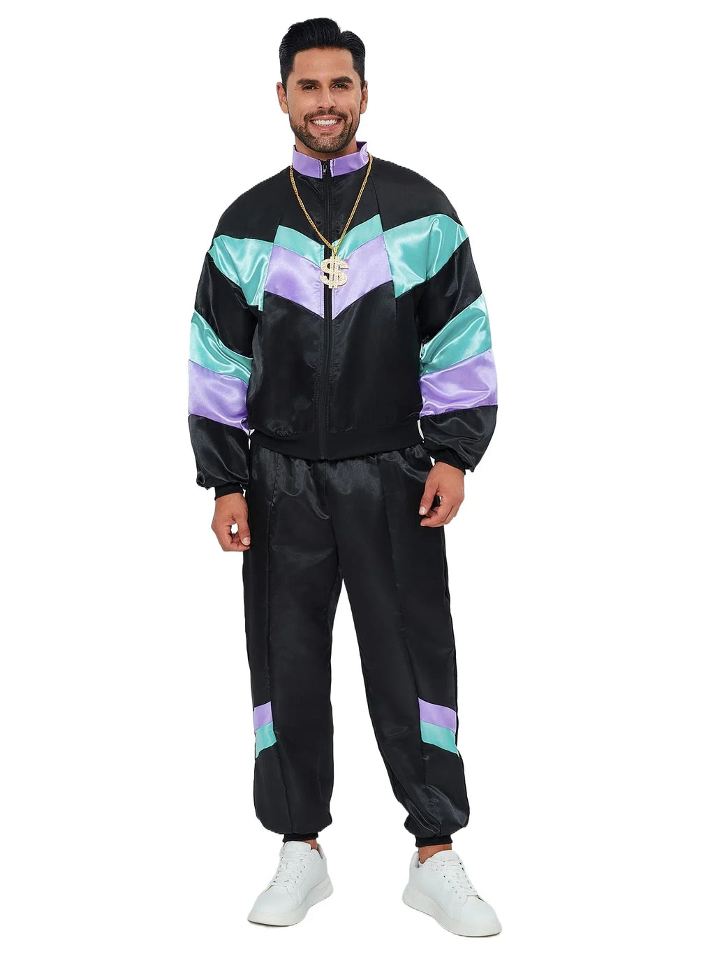 80s 90s Retro Tracksuit – Hip Hop Windbreaker Set
