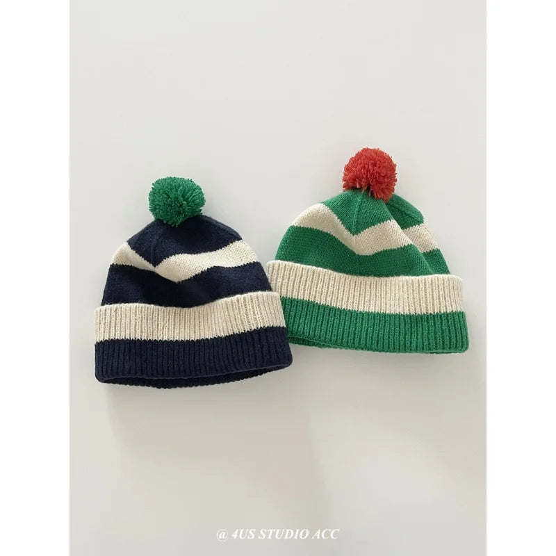 Women's Striped Knit Winter Hat