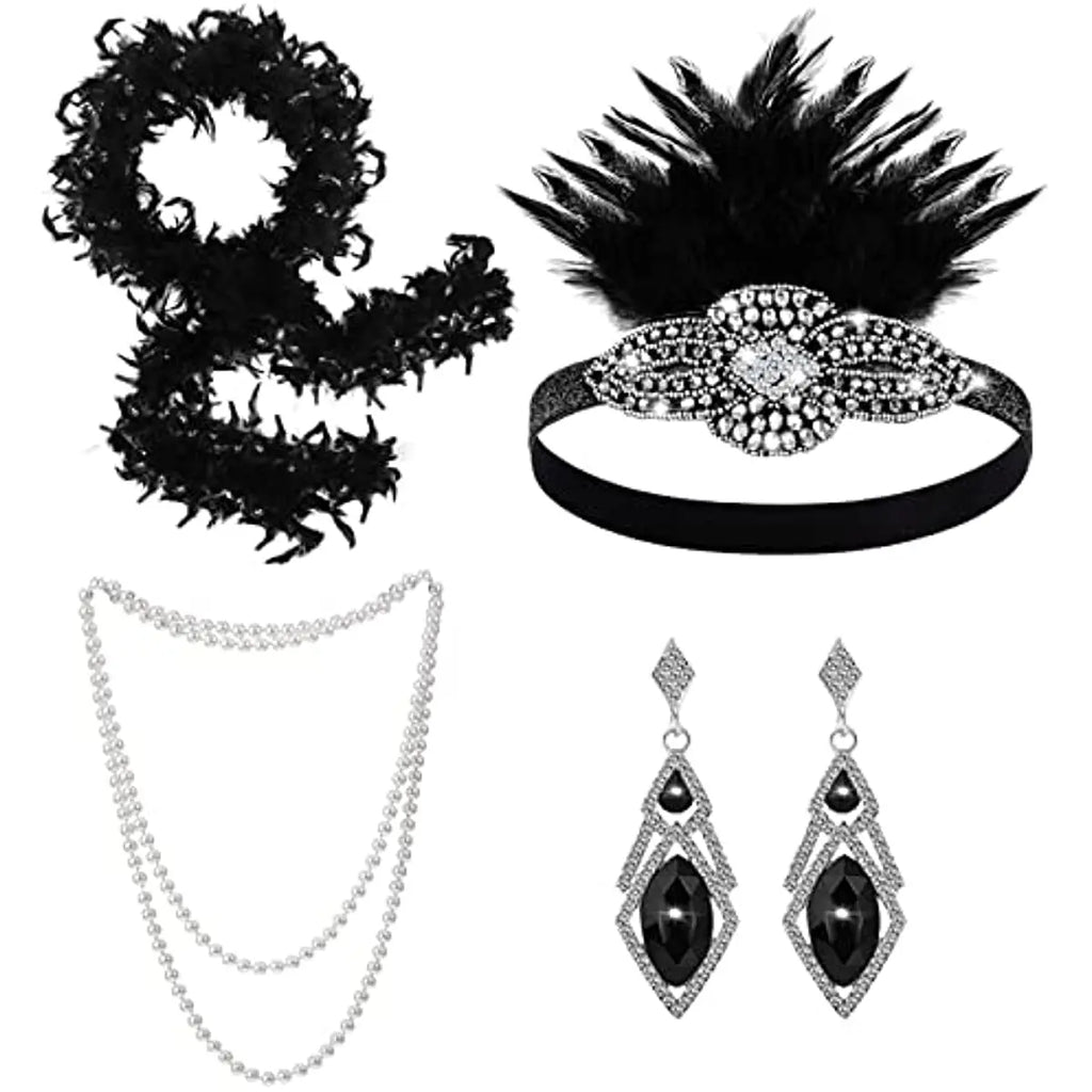 Women's 1920s Flapper Accessories Set (6-Piece)