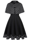 Women's 1950s Polka Dot Swing Dress Set