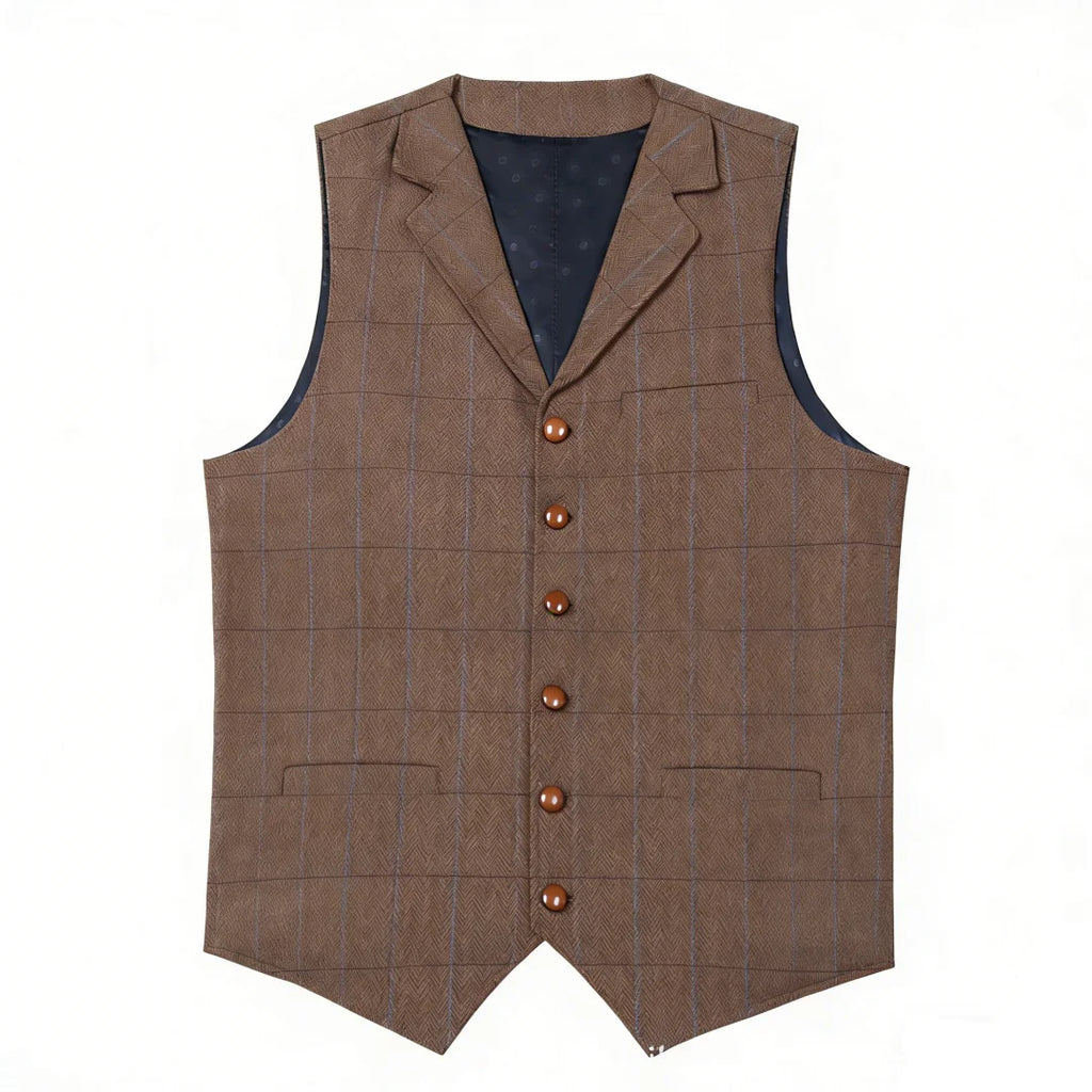 Men's Tweed Waistcoat – Striped Wedding Vest