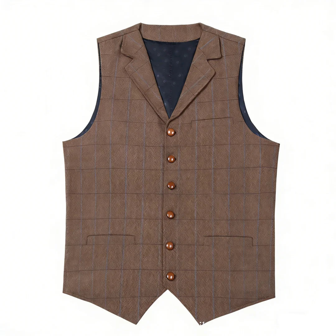 Men's Tweed Waistcoat – Striped Wedding Vest