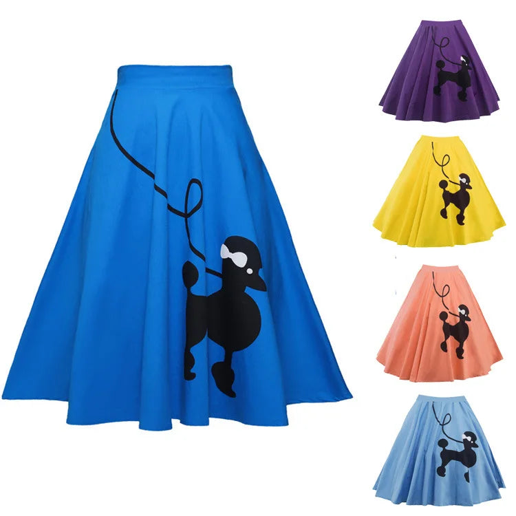 Women's 50s 60s Pinup Poodle Skirt