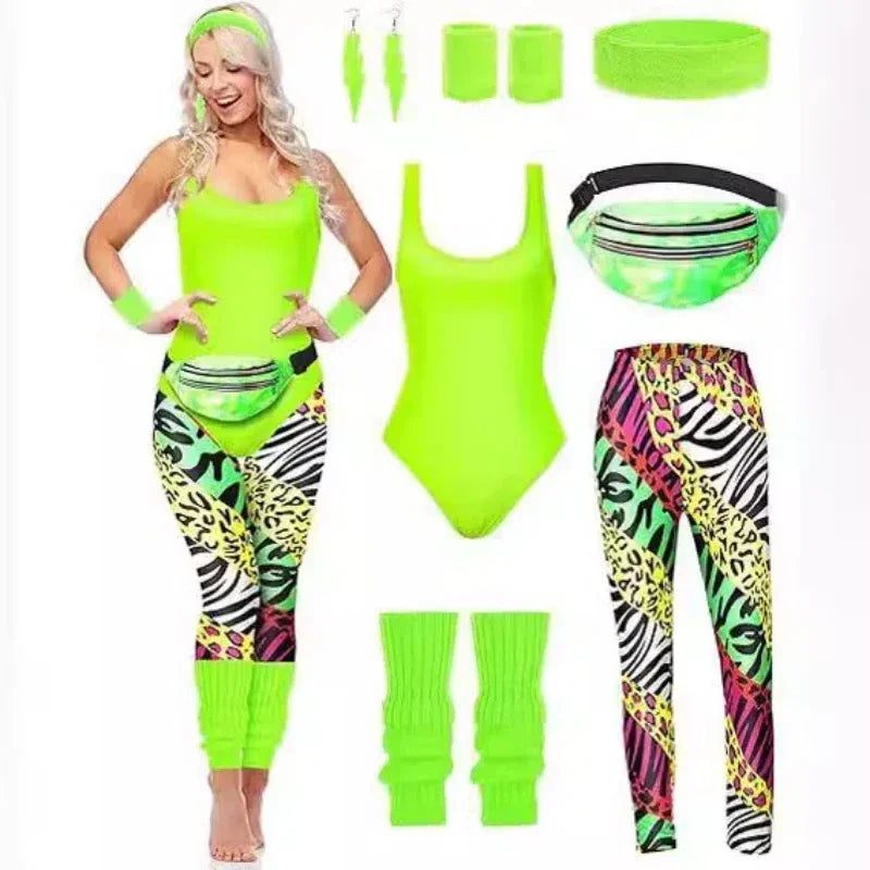 Women's Retro Glam Costume Set – Bold Game Theme Stage Outfit