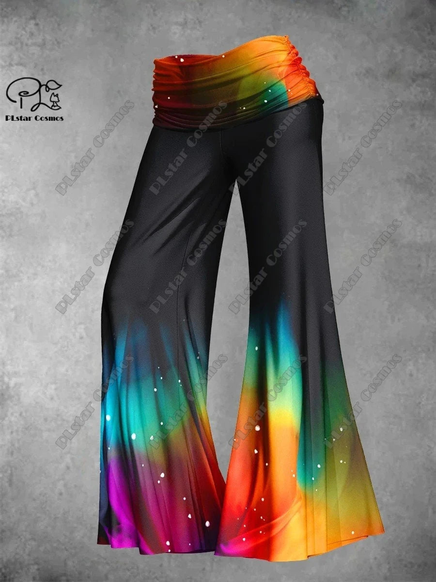 Women's Gradient Print Wide-Leg Pants