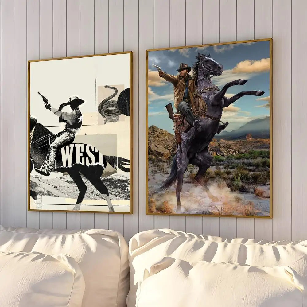 Western Cowboy Retro Poster (Alternate Design)