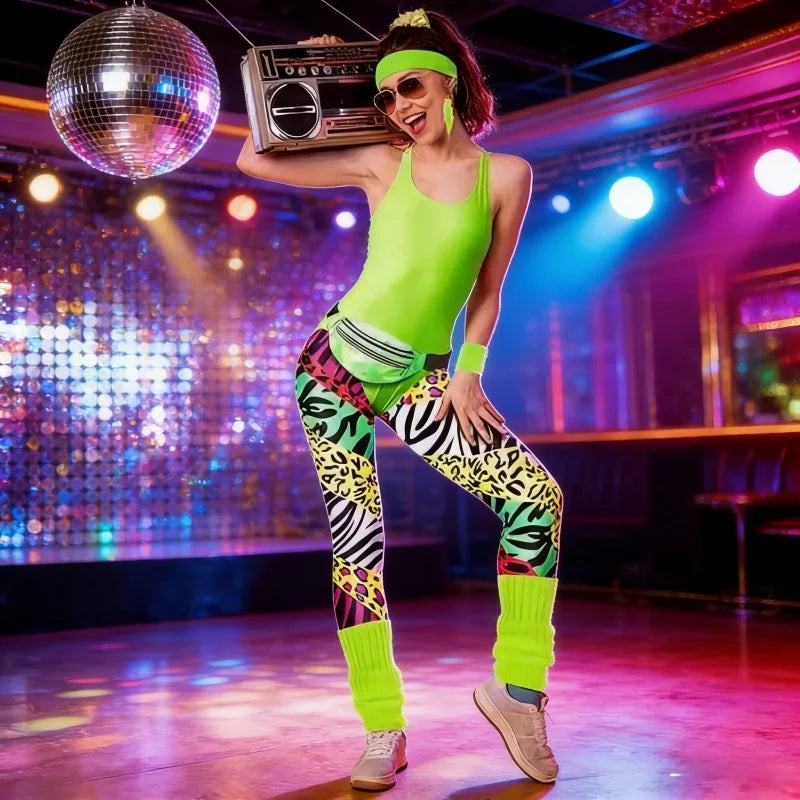 Women's Retro Glam Costume Set – Bold Game Theme Stage Outfit