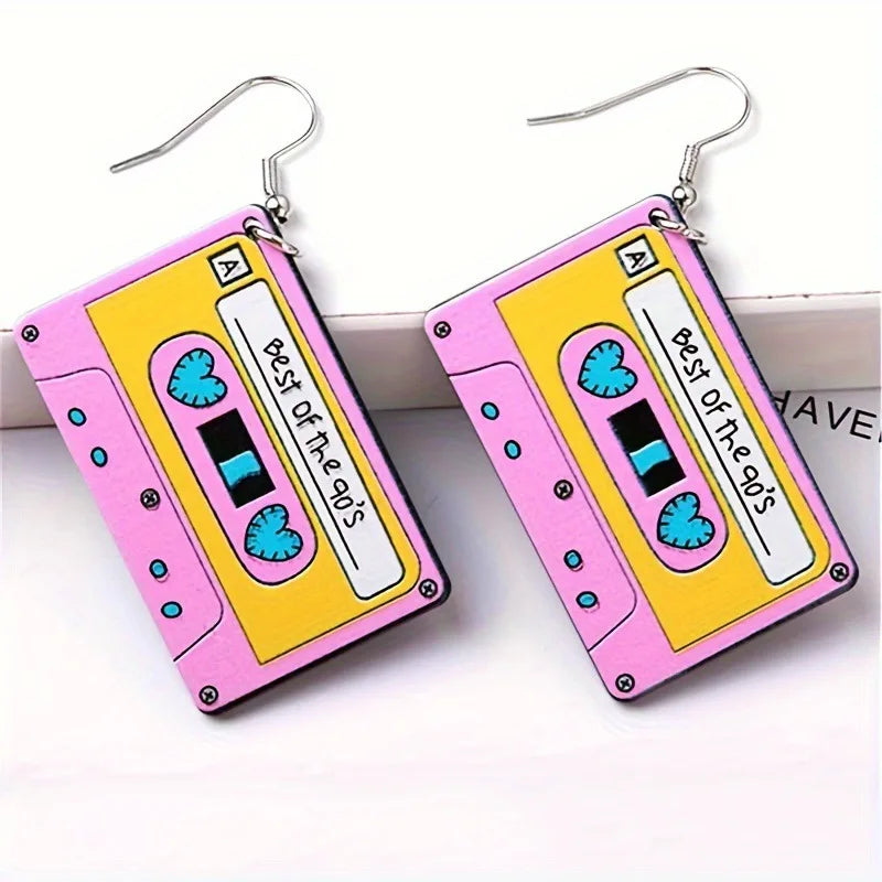 Cassette Tape Dangle Earrings – 90s Retro Jewelry
