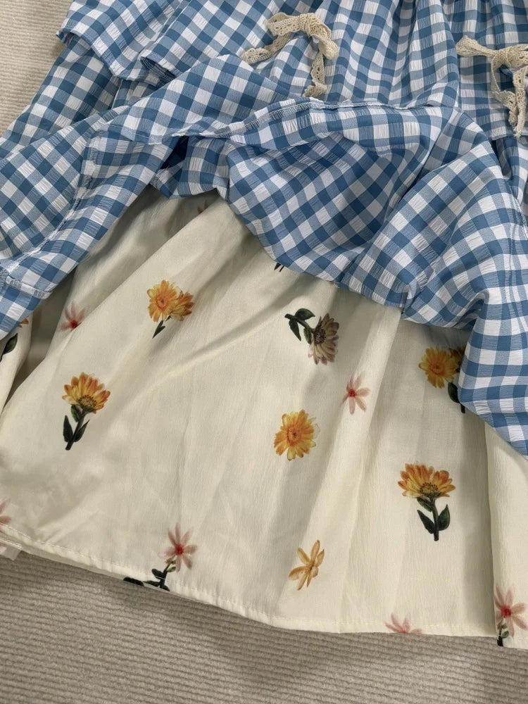 Women's Patchwork Plaid Skirt – Y2K Harajuku Style