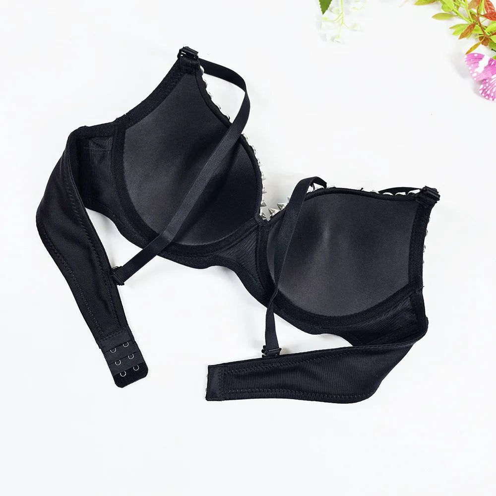 Women's Punk Rivet Lingerie Bra