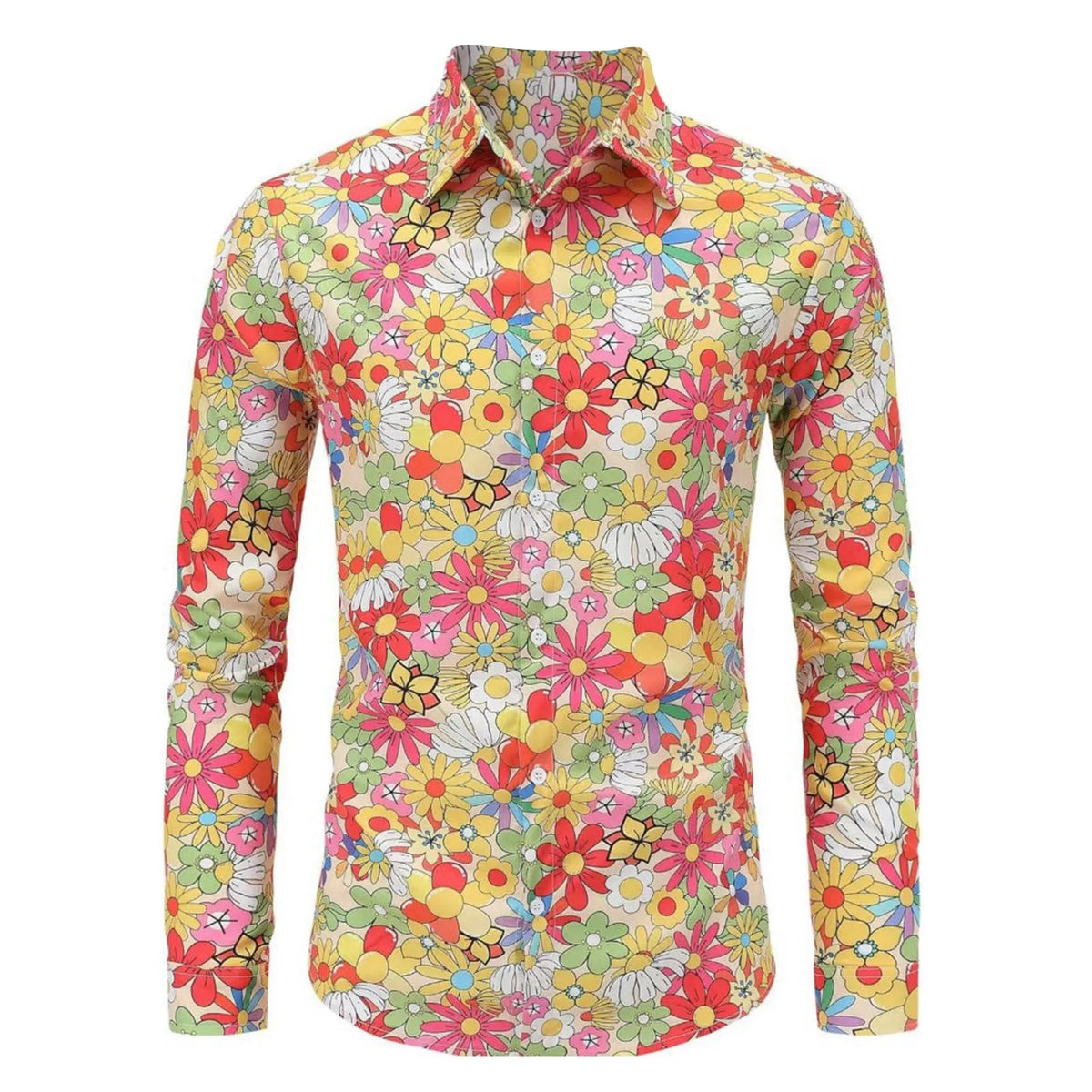 Men's 80s Hip Hop Print Long-Sleeve Shirt