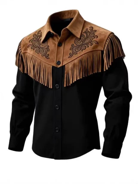 Men's Fur Fringed Winter Jacket – Vintage Streetwear Coat